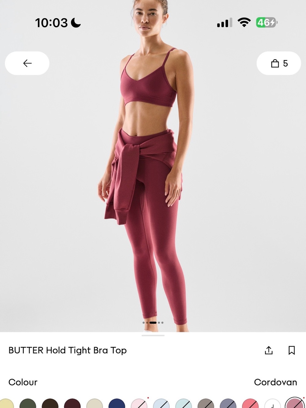 Aritzia Butter Hold Tight Bra Top in Cordovan
